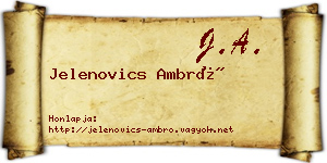 Jelenovics Ambró névjegykártya